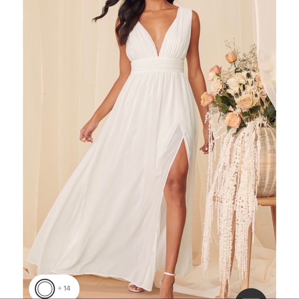 Lulus Heavenly Hues White Dress 🤍 EUC